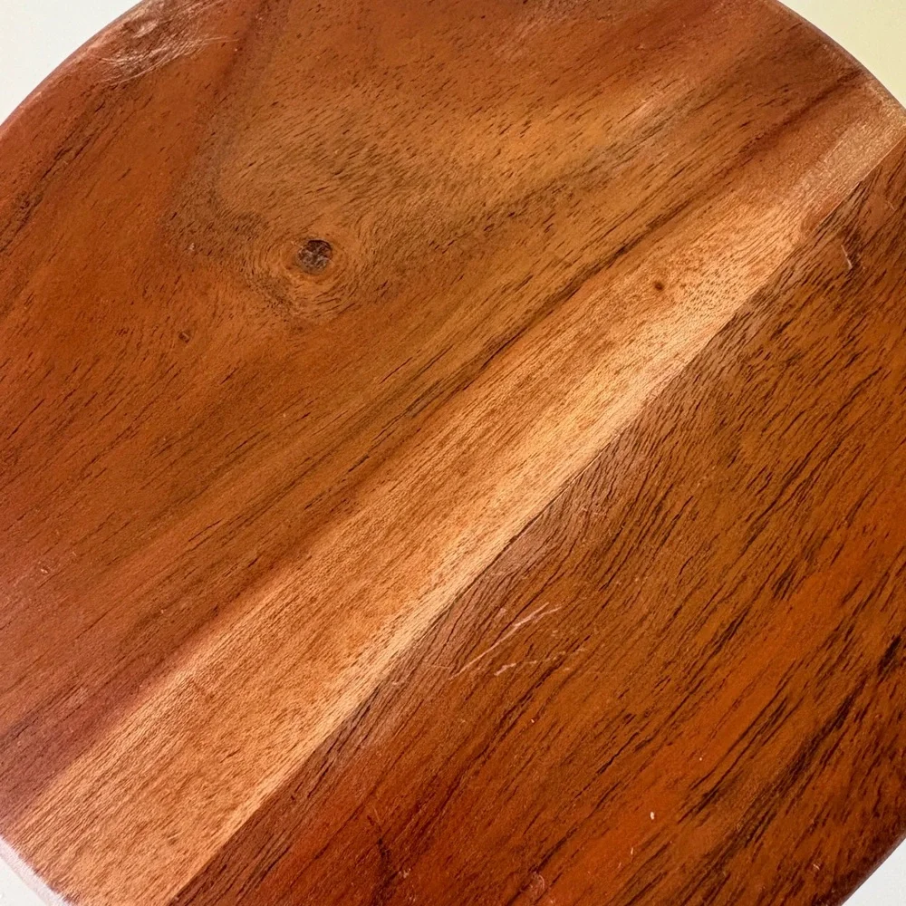 Hearth & Hand Round Wooden Footed Tray - Picture 3 of 4